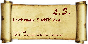 Lichtman Sudárka névjegykártya